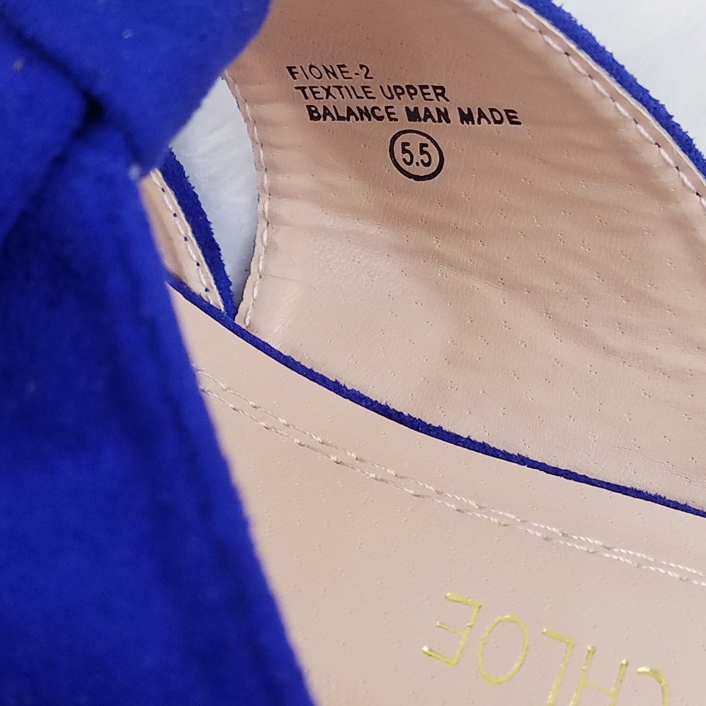 ❣SOLD❣💥 CHASE + CHLOE Blue Suede Mules - Picture 7 of 8